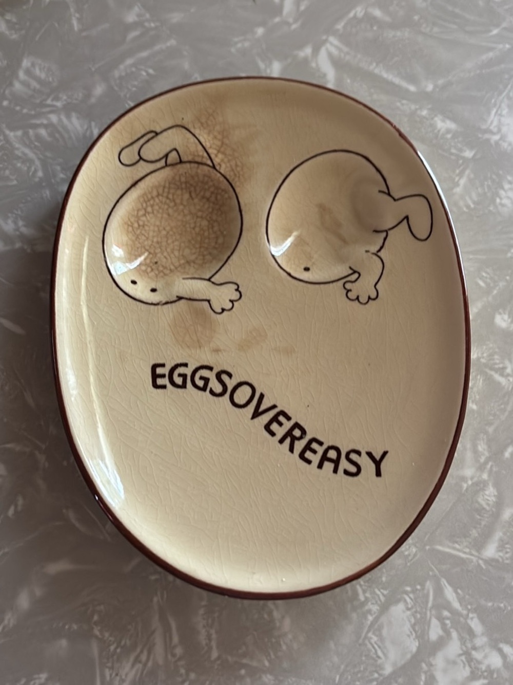 Vintage Eggs Over Easy Ceramic Egg Plate Made in Japan